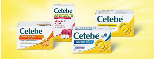 CETEBE Vitamine C slow-release capsules 500 mg, 120 st