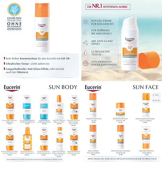 EUCERIN Zonnebrandcrème Olie Contr.Anti-Gl.Eff.LSF50+, 50 ml