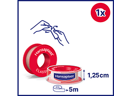 HANSAPLAST Klassiek fixatiepleister 1,25 cm x 5 m, 1 st