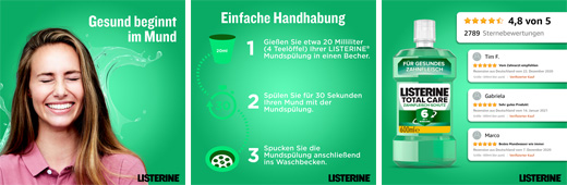 LISTERINE Total Care Tandvleesbescherming Mondwater, 600 ml
