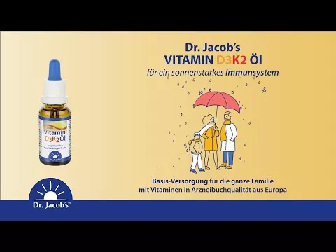 Video over Vitamine D3 K2 olie Dr.Jacob's druppels, 20 ml