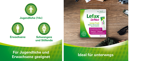 LEFAX intens Lemon Fresh Micro Granul.250 mg Sim., 50 st