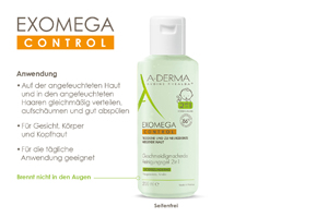 A-DERMA EXOMEGA CONTROL Reinigingsgel 2in1, 200 ml