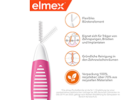ELMEX Interdentale ragers ISO maat 0 0,4 mm roze, 8 stuks