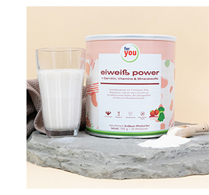 FOR YOU proteïne power aardbei poeder, 750 g