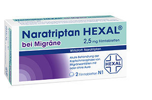 NARATRIPTAN HEXAL voor migraine 2,5 mg filmomhulde tabletten, 2 st