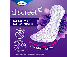 TENA LADY Discreet maandverband maxi nacht, 12 stuks