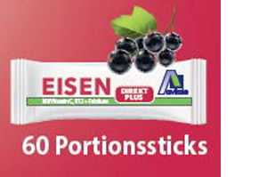 EISEN DIREKT plus vitamine C+foliumzuur+B12 poeder, 60 stuks
