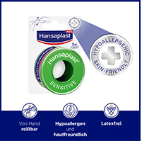 HANSAPLAST Gevoelige fixatiepleister 1,25 cm x 5 m, 1 st