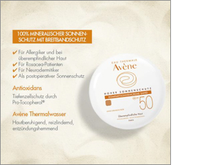 AVENE Compacte zonnebrandcrème SPF 50 zand, 10 g