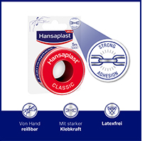 HANSAPLAST Klassiek fixatiepleister 2,5 cm x 5 m, 1 st