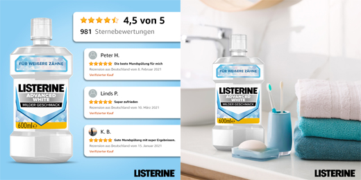 LISTERINE Advanced witte Mundspülung, 600 ml