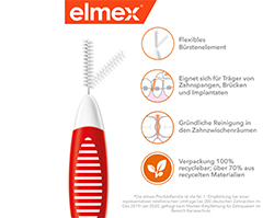 ELMEX Interdentale ragers ISO maat 2 0,5 mm rood, 8 stuks