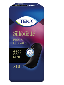 TENA SILHOUETTE Inzetstukken mini noir, 18 stuks
