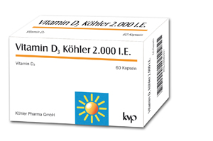 VITAMIN D3 KÖHLER 2.000 I.U. capsules, 60 st