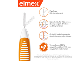 ELMEX Interdentale ragers ISO maat 1 0,45 mm oranje, 8 stuks