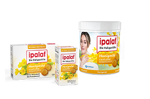 IPALAT Keelpastilles, milde honing zonder menthol, suikervrij, 120 stuks