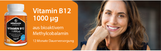 VITAMIN B12 1000 µg veganistische tabletten met hoge dosering, 180 stuks