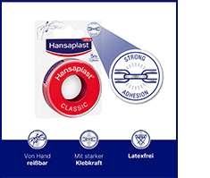 HANSAPLAST Klassiek fixatiepleister 1,25 cm x 5 m, 1 st