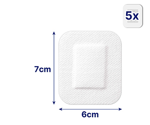 HANSAPLAST Gevoelig wondverband steriel 6x7 cm, 5 st