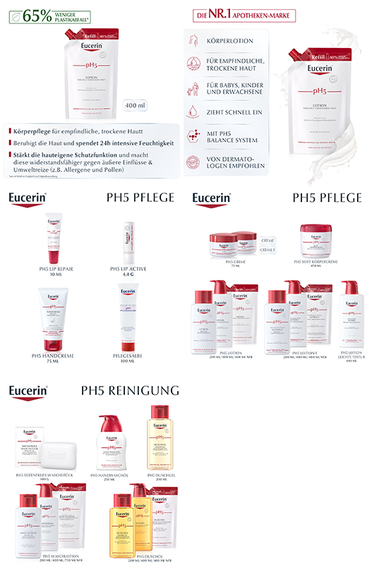 EUCERIN pH5 Lotion Gevoelige Huid Navulling, 400 ml