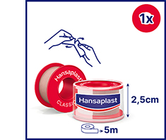 HANSAPLAST Klassiek fixatiepleister 2,5 cm x 5 m, 1 st
