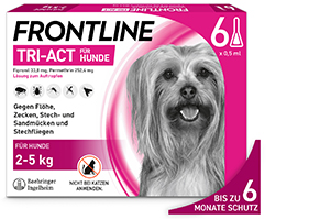 FRONTLINE Tri-Act druppeloplossing voor honden 2-5 kg, 6 st