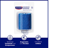 HANSAPLAST Fixatieverband zelfklevend.6 cmx4 m blauw, 1 st