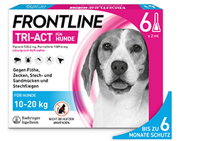 FRONTLINE Tri-Act druppeloplossing voor honden 10-20kg, 6 st