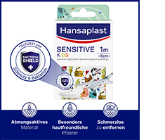 HANSAPLAST Gevoelige kinderpleister 6 cmx1 m, 1 st