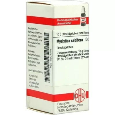 MYRISTICA SEBIFERA D 3 bolletjes, 10 g MYRISTICA SEBIFERA D 3 bolletjes, 10 g