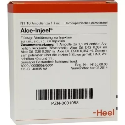 ALOE INJEEL Ampullen, 10 stuks ALOE INJEEL Ampullen, 10 stuks