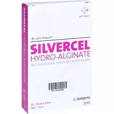 SILVERCEL Hydroalginaatverband 5x5 cm, 10 st SILVERCEL Hydroalginaatverband 5x5 cm, 10 st