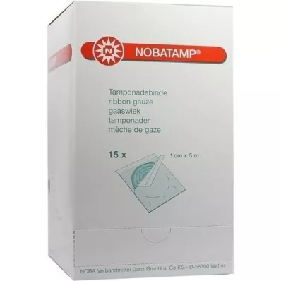 NOBATAMP-steriel tamponadeverband 1 cmx5 m, 15 st NOBATAMP-steriel tamponadeverband 1 cmx5 m, 15 st