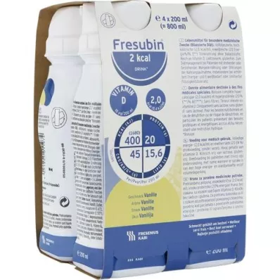 FRESUBIN 2 kcal DRINK Vanille drinkfles, 4X200 ml FRESUBIN 2 kcal DRINK Vanille drinkfles, 4X200 ml