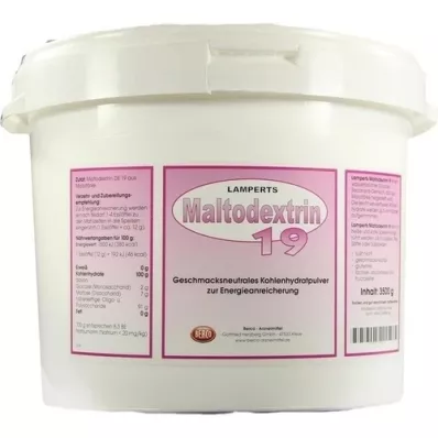 MALTODEXTRIN 19 Lamperts-poeder, 3500 g MALTODEXTRIN 19 Lamperts-poeder, 3500 g