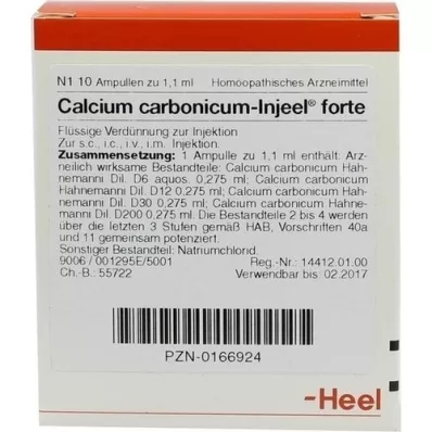 CALCIUM CARBONICUM INJEEL forte ampullen, 10 stuks CALCIUM CARBONICUM INJEEL forte ampullen, 10 stuks