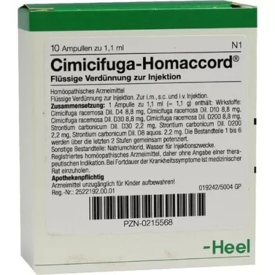 CIMICIFUGA HOMACCORD Ampullen, 10 stuks