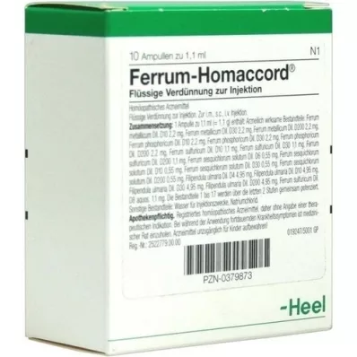 FERRUM HOMACCORD Ampullen, 10 stuks FERRUM HOMACCORD Ampullen, 10 stuks