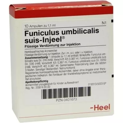 FUNICULUS UMBILICALIS suis Injeel ampullen, 10 stuks FUNICULUS UMBILICALIS suis Injeel ampullen, 10 stuks