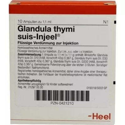 GLANDULA THYMI suis Injeel ampullen, 10 stuks GLANDULA THYMI suis Injeel ampullen, 10 stuks