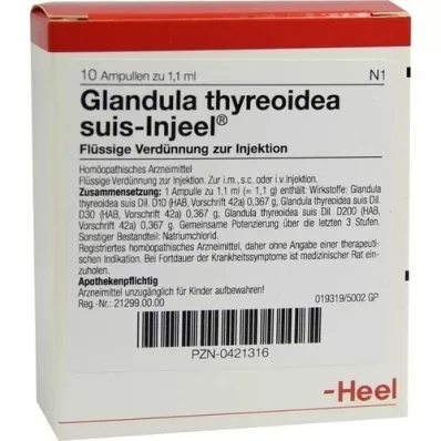 GLANDULA THYREOIDEA suis Injeel ampullen, 10 stuks