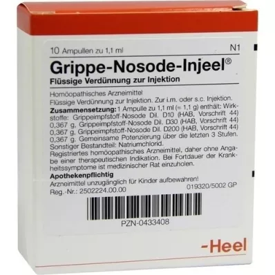 GRIPPE NOSODE Injeel-ampullen, 10 stuks GRIPPE NOSODE Injeel-ampullen, 10 stuks