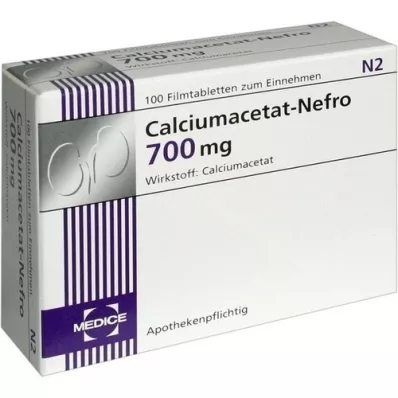 CALCIUMACETAT NEFRO 700 mg filmomhulde tabletten, 100 stuks