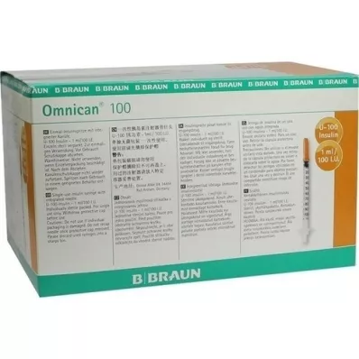 OMNICAN Insulinespuit 1 ml U100 met kanaal 0,30x12 mm, 100x1 stuks