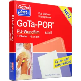 GOTA-POR PU Wondfolie 10x6 cm steriele pleister, 5 stuks