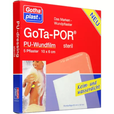 GOTA-POR PU Wondfolie 10x6 cm steriele pleister, 5 stuks GOTA-POR PU Wondfolie 10x6 cm steriele pleister, 5 stuks