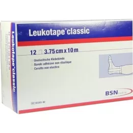 LEUKOTAPE Klassiek 3,75 cmx10 m wit, 12 st