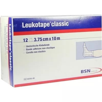 LEUKOTAPE Klassiek 3,75 cmx10 m wit, 12 st