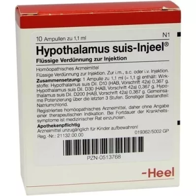 HYPOTHALAMUS suis Injeel ampullen, 10 stuks HYPOTHALAMUS suis Injeel ampullen, 10 stuks